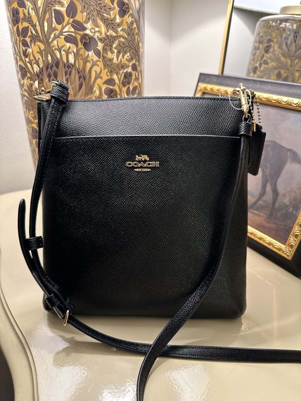 NWT Coach Black Leather Crossbody Bag